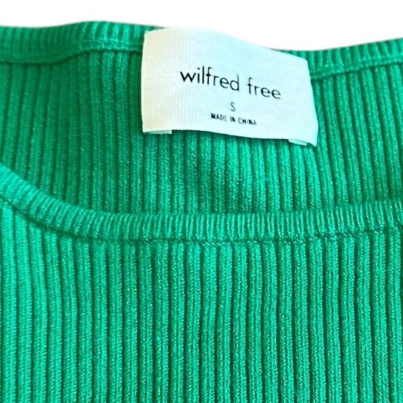 Wilfred Free Aritzia Long Sleeve Cutout Dress Green Stretch Size Small Womens - Picture 12 of 13